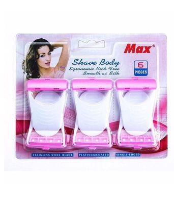 BEYKURY Max Soft Care Bikini Shaving Razor for Women and Girls, Body Hair Remover Razor for Smooth and Gentle Shave (Pack of 6)