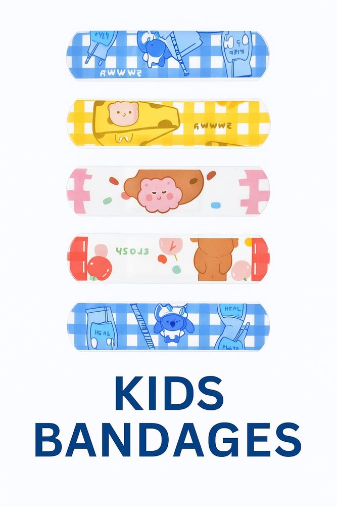 20 PC Waterproof Cartoon Printed Kids Bandages, Kids Self Adhesive Bandage, Sticking Plaster Bandage For Child Pain Relief (Pack of 20 Pc)