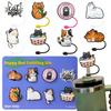8pcs Straw Covers for Reusable Straws-Cute Cat Style-Drinking Straw Covers Cap-Silicone Straw Toppers for Tumblers,Stanley Cup Straw Cover,Straw Tip Covers,7-8mm Straws Compatible (X02) view 1