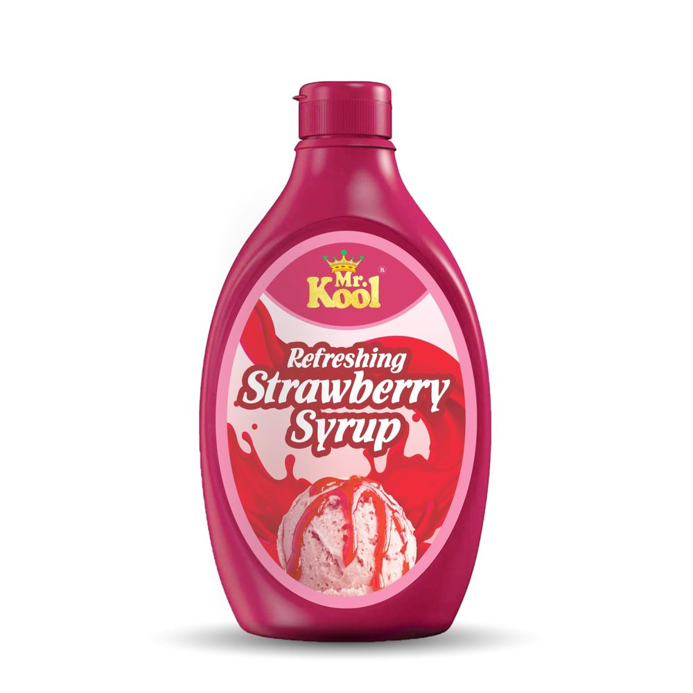 Mr. Kool Strawberry Syrup 450g | Premium Strawberry Flavored Dessert & Milkshake Syrup | Ideal for Ice Cream, Pancakes, Waffles & Mocktails | Rich Taste & Aroma, Pack - 2
