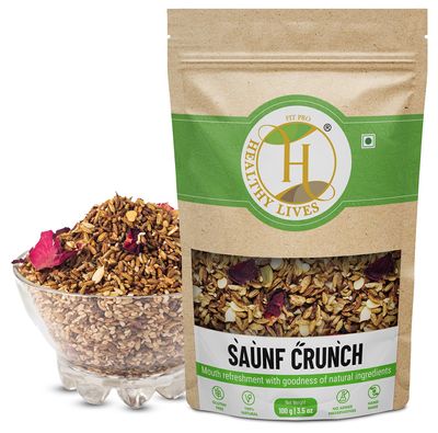 Fitpro Healthy Lives Saunf Mouth Freshener Refreshing Fennel Seeds Chews for Instant Fresh Breath | Green Saunf | Khas Chandan/White Saunf | Pure and Healthy Digestive Fennel Mukhwas Seeds (100g, Pack of 1)
