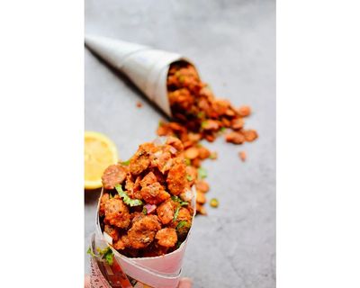 Changezi's Chana Jor Garam Namkeen Snack Chanachur | Namkeen | Spicy Chickpeas with Other Snack Ingredients | Contains No MSG | Zero Cholesterol, Trans Fat & Sugar | Medium Spicy-850g*4Pack
