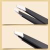 2-Pack Tweezers for Eyebrows, Facial Hair, Ingrown Hair Removal, Slant and Point Tip Tweezer Set for Women and Men, Professional Stainless Steel Precision Eyebrow Plucking Grooming with Case - Black view 2