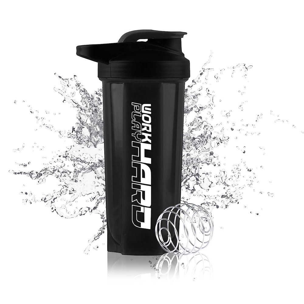COOL INDIANS WORKHARD Shaker Bottle For Men Gym Protein Shaker |100% Leak proof | Protein Mixes and Supplements shakers With BPA Free (Black)