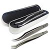 BeautyPros Lash Extension Kit - Stainless Steel Precision Tweezers set with Dolphin Shaped and Curved Pointed Tip - Tweezers for Eyelash Extension - 2-Pack view 1