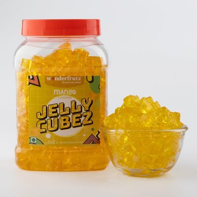 Wonderfrutz Fruit Flavoured Jelly Cubes| Ideal for Kids | Perfect Topping for Ice Creams, Cakes | Top up for Juice & Shakes& Cocktails |100% Gelatin Free Flavours (Mango) 1kg