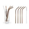 CELLEBII Copper Drinking Straws. Set of 5 Copper Straws. Each Straw is 8 Inches Long, Perfect for Cocktails, Moktail, Soft Drink and Hard Drink (Pack of 4 Straw and 1 Brush) view 1