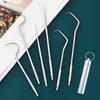 Adium 304 Stainless Steel Toothpick Set Floss Metal Teeth Picking Portable Storage Tube Oral Care Cleaning Tools Toothpick Set of Seven view 4