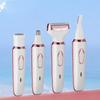 BRITUMS Women's Electric Shaver,4 In 1 Painless Electric Shaver Set,Women's Hair Remover,Rechargeable Hair Remover&Trimmer,Suitable For Eyebrow Hair,Facial Hair,Nose Hair,Bikini,Legs,White view 2