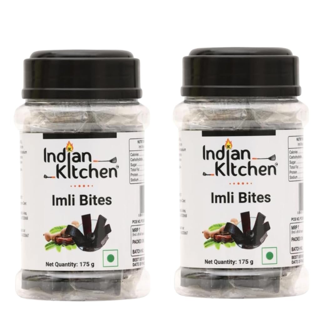 Indian Kitchen Imli Bites 175g (Pack of 2) | Tangy & Sweet Tamarind Flavor | Made with Natural Ingredients & Real Imli Pulp | Imli Toffee | Perfect Anytime Snack & Traditional Treat for All Ages