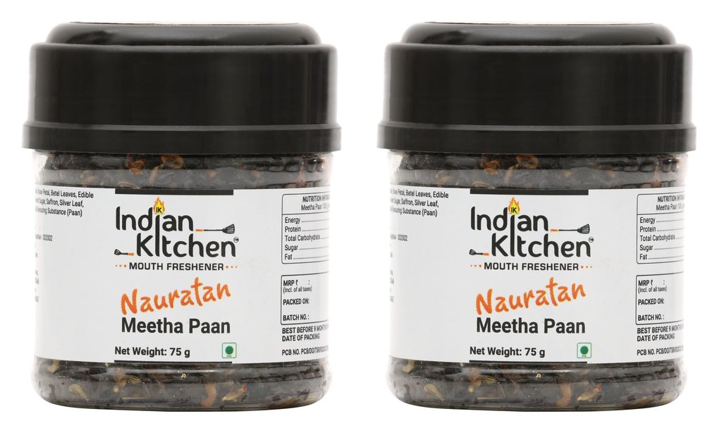 Indian Kitchen Navratan Meetha Paan|Traditional Mukhwas Mouth freshener 75g (Pack of 2)