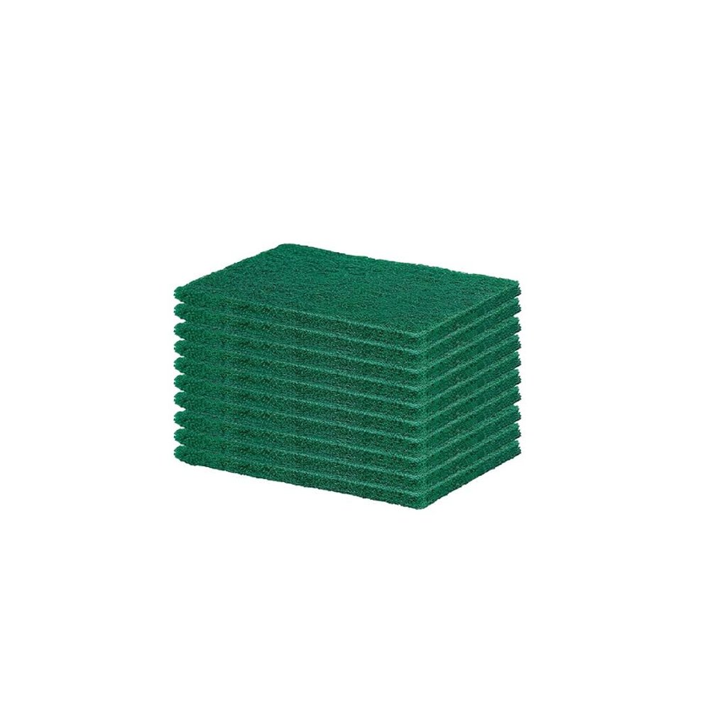 VG CRAFT Heavy Duty Super Jumbo Nylon Green Scrub Brite Pad  Pack of 10 Multipurpose Long Lasting Stain Removal Scratch Proof Kitchen Utensil Scrubber for Dishwashing Bathroom Toilet