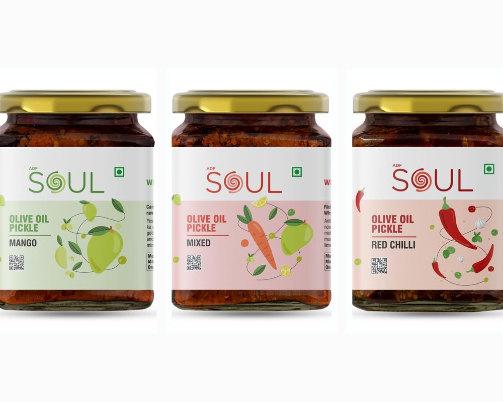 ADF Soul Pickle Combo Pack Of 3 - Mango Pickle 265G, Mixed Pickle 275G And Red Chilly Pickle 265G Made In Olive Oil