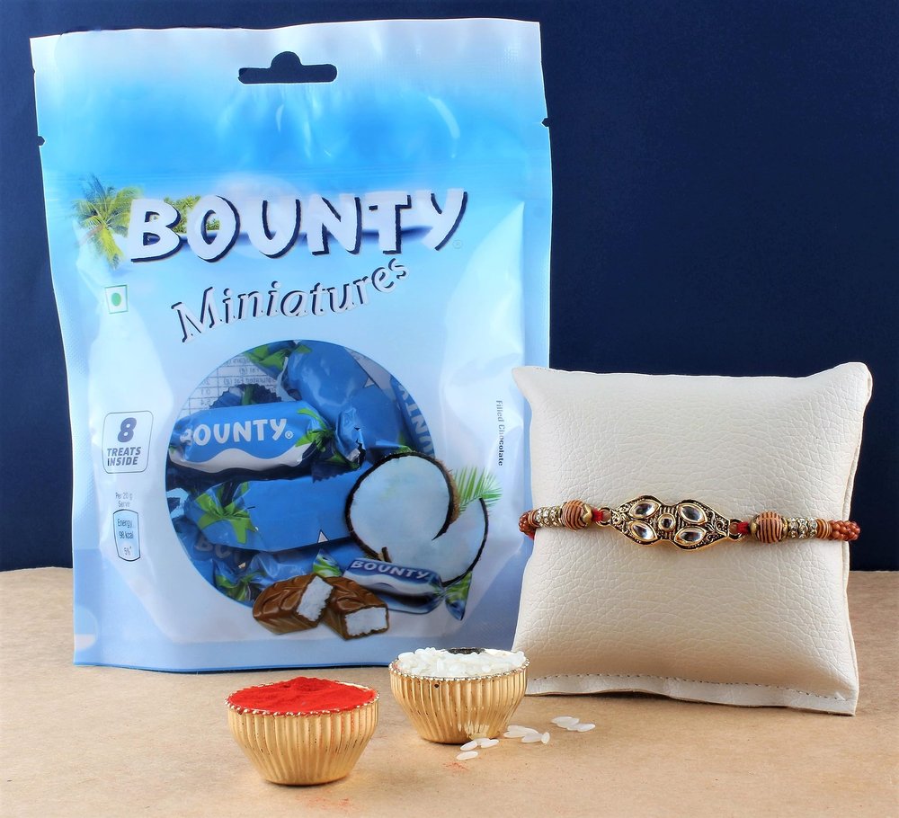 SFU E Com Bounty Chocolate With Rakhi | Rakhi With Chocolates | Rakhi Chocolate For Brother | Rakhi Chocolate Combo | 17