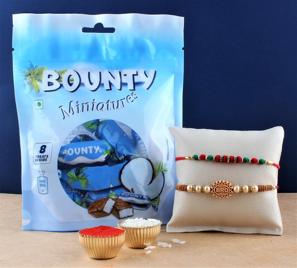 SFU E Com Bounty Chocolate With Rakhi | Rakhi With Chocolates | Rakhi Chocolate For Brother | rakhi Combo | 035