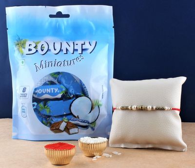 SFU E Com Bounty Chocolate With Rakhi | Rakhi With Chocolates | Rakhi Chocolate For Brother | Rakhi Chocolate Combo | 02