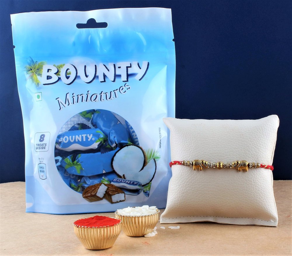 SFU E Com Bounty Chocolate With Rakhi | Rakhi With Chocolates | Rakhi Chocolate For Brother | Rakhi Chocolate Combo | 19