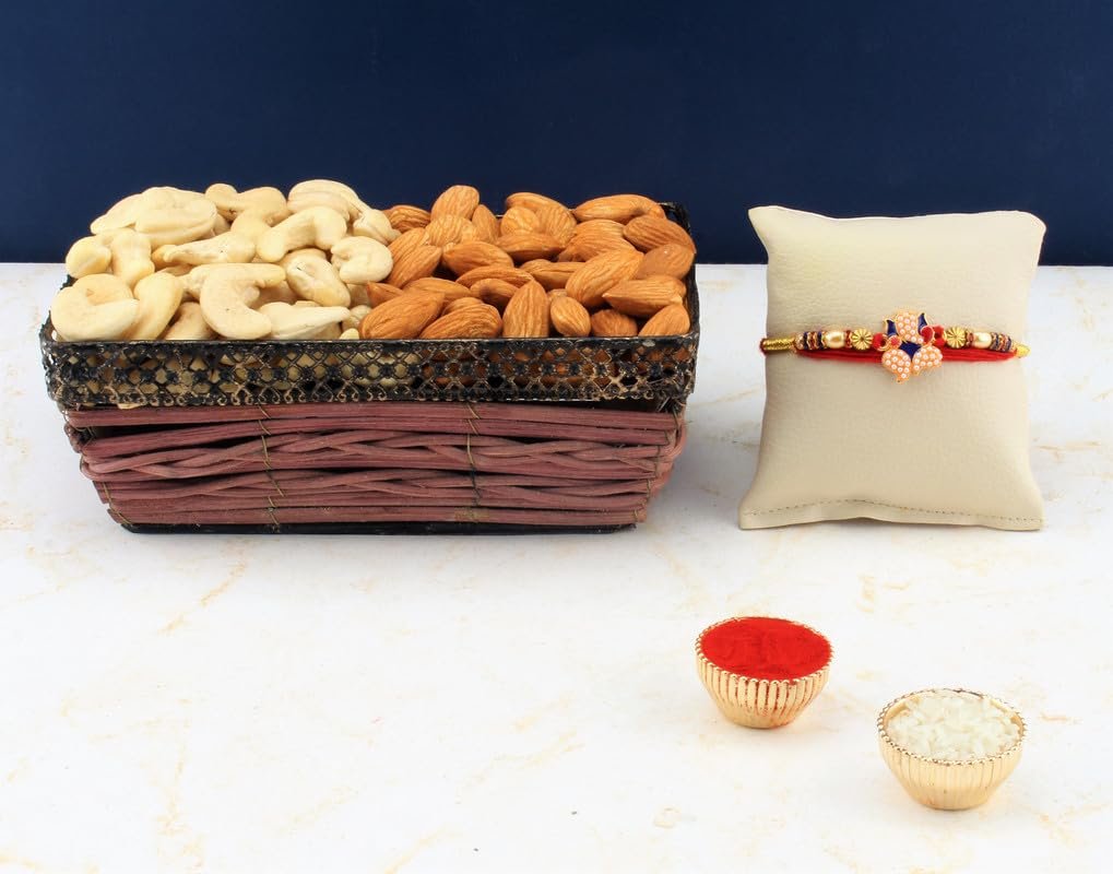SFU E Com Dry Fruit Hamper For Rakshabandhan Gift | Dry Fruit And Rakhi For Brother | Dry Fruit Basket Hamper | 18