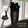 CHUBS Fitness Series Protein Shaker/Bottle For Men And Women. (Black) 700 ml, Plastic view 2