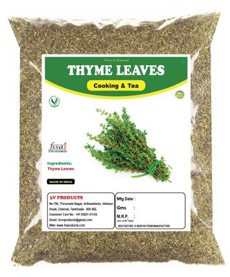 3V PRODUCTS Organic Thyme Leaves 400g | Dry Thyme Use for Herb Seasoning & Herbal Tea Leaves for Cough & Cold