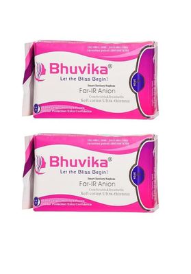 BHUVIKA SMART SANITARY NAPKIN 360MM(6 PIECES)-pack of 2