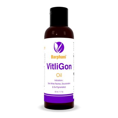 Barphani VitliGon Oil 200ml Super Effective on Vitiligo White Patches, Discolouration, De-Pigmentation, Faster Results, Helps Restricts Spread