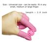 OSFT 3 Different Coloured Latex Finger Cots Disposable Fingertips Protective Finger Cots for Electronic Repair, Handmade, Industrial Apply Anti Static powder free. (Pink, 50) view 3