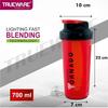 Trueware Tornado Gym Shaker With PP Blender Ball | Plastic | 700 ML | Red | Leak Proof | Ideal for Protein | Preworkout and BCAAs, BPA Free | Ideal Workout Thender for Fitness Lovers view 2