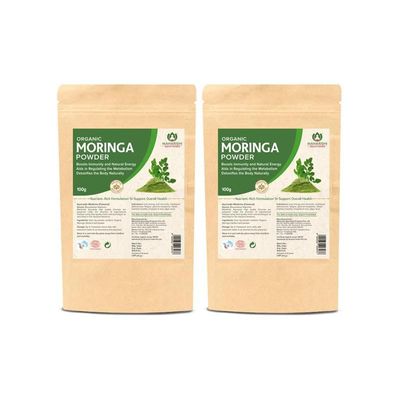 Maharishi Ayurveda Organic Moringa Churna - 100% Organic & Vegan Moringa Powder | Boosts Immunity & Energy Levels | Detoxifies the Body Naturally | Rich Source of Protein, 100 gm (Pack of 2)