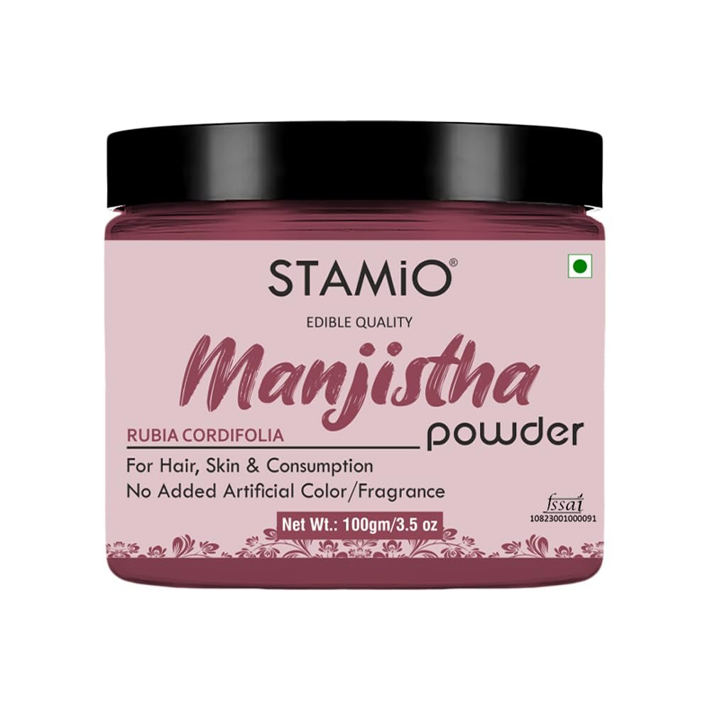 STAMIO Manjistha Powder 100 gm | Pure Natural Rubia Cordifolia | Majith | In Jar 3.53 oz