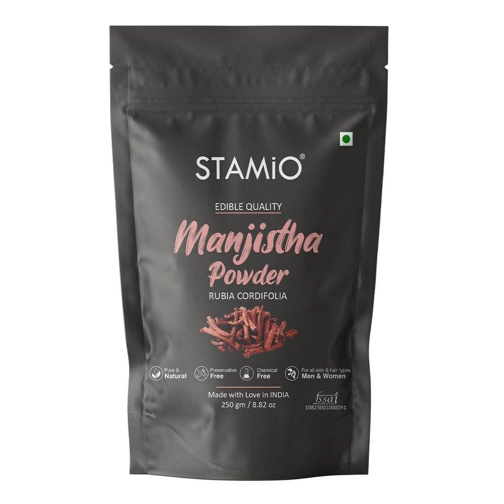 STAMIO Manjistha Powder 250 gm | Pure Natural Rubia Cordifolia | Majith | In Pouch 8.82 oz
