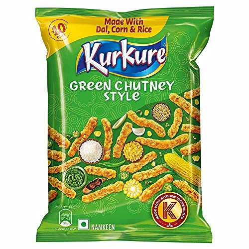 Kurkure Green Chutney Rajasthani Style, 47g (Weight May Vary) (Pack of 3) Kten