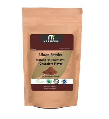 MET HERB Ubtan Powder(Chocolate Flavor) Instant Hair Removal Smooth and Long-Lasting Results -20g