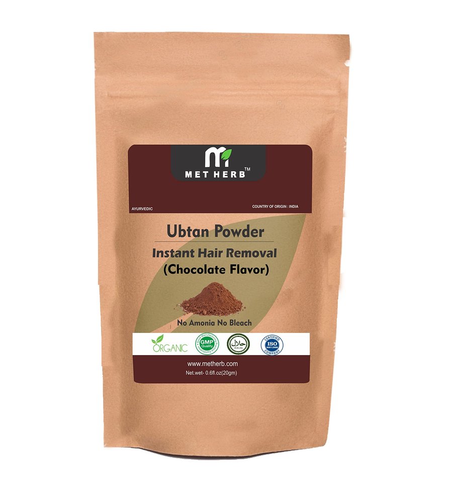 MET HERB Ubtan Powder(Chocolate Flavor) Instant Hair Removal Smooth and Long-Lasting Results -20g