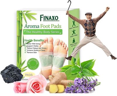Finaxo Detox Foot Patches for Men and Women | Natural Ginger Adhesive Foot Pads | Removes Toxins, Stress Relief & Better Sleep | Pain-Free Foot Cleansing Patch Kit | Body Detoxification | Pack of 30