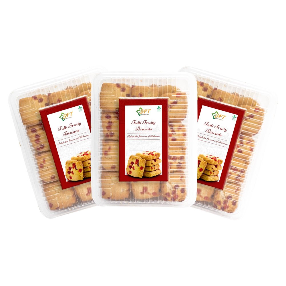 SPT Tutti Fruity Biscuits | 1.2Kg | Authentic Biscuits By Shree Parswa Traders | Oats, Ghee Choco, Coconut Powder, Almonds, Pistachios | Traditional Tutti Fruity Biscuits