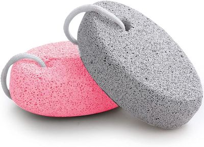 Keli Natural Pumice Stone for Feet Lava Pedicure Tools Callus Remover for Feet and Hands Natural Foot File Exfoliation to Remove Dead Skin, Heels, Elbows, Hands (2 Pcs Pumice Stone Medium Size 8.5x6x2 cm)