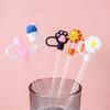 7 PCS Straw Tips Covers Lovely Shape Reusable Silicone Straw Tip Toppers for 6-7 mm Straws,Soft Protector Dust-Proof Straw Cover Caps Plugs view 3