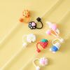 7 PCS Straw Tips Covers Lovely Shape Reusable Silicone Straw Tip Toppers for 6-7 mm Straws,Soft Protector Dust-Proof Straw Cover Caps Plugs view 4