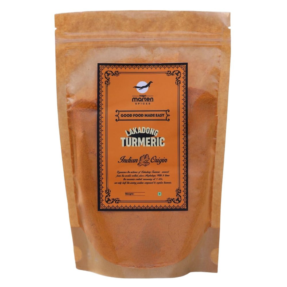 Nilgiri Marten Lakadong Turmeric (Haldi Powder)| 7-12% Curcumin| GiTagged| Natural & Pure | Single Origin (100G)