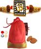 OM Rakhi for Brother, 100gm Badam Potli with Personal Message & Roli Chandan Chawal Mishri Pack for Bhai Bhaiya view 1