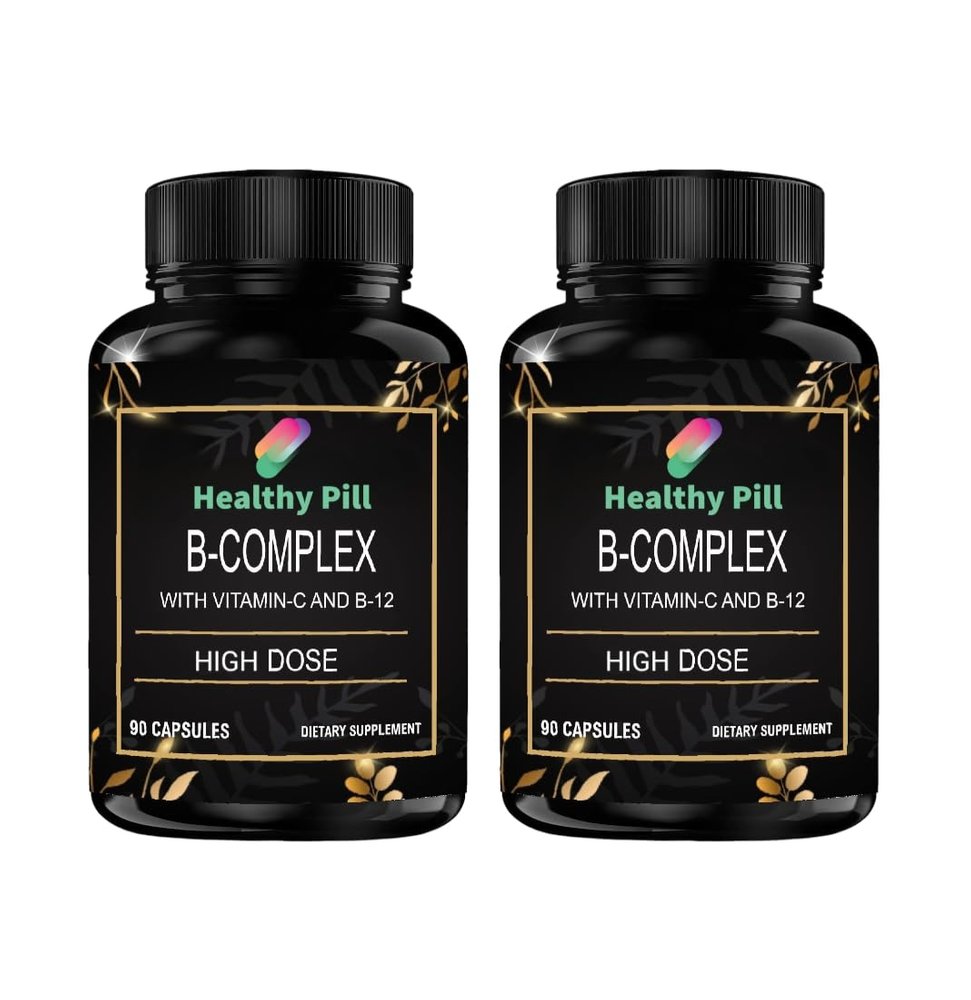 Healthy Pill B-Complex with Vitamin C - Immune Health, Energy Support & Nervous System Support, 180 Capsules Pack of 2