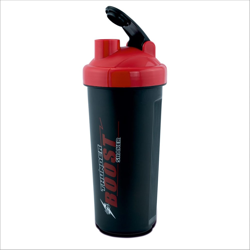 Trueware Thender Boost Gym Shaker With Lighting Fast Blending Technology | Plastic | 700 ML | Red | Leak Proof | Ideal for Protein | Preworkout and BCAAs | Ideal Workout Thender for Fitness Lovers