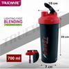 Trueware Thender Boost Gym Shaker With Lighting Fast Blending Technology | Plastic | 700 ML | Red | Leak Proof | Ideal for Protein | Preworkout and BCAAs | Ideal Workout Thender for Fitness Lovers view 2