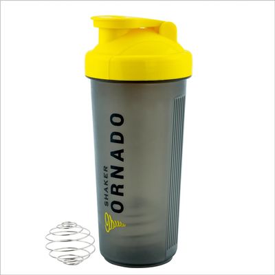 Trueware Tornado Gym Shaker With Steel Blender Ball | Plastic | 700 ML | Yellow | Leak Proof | Ideal for Protein | Preworkout and BCAAs, BPA Free | Ideal Workout Thender for Fitness Lovers