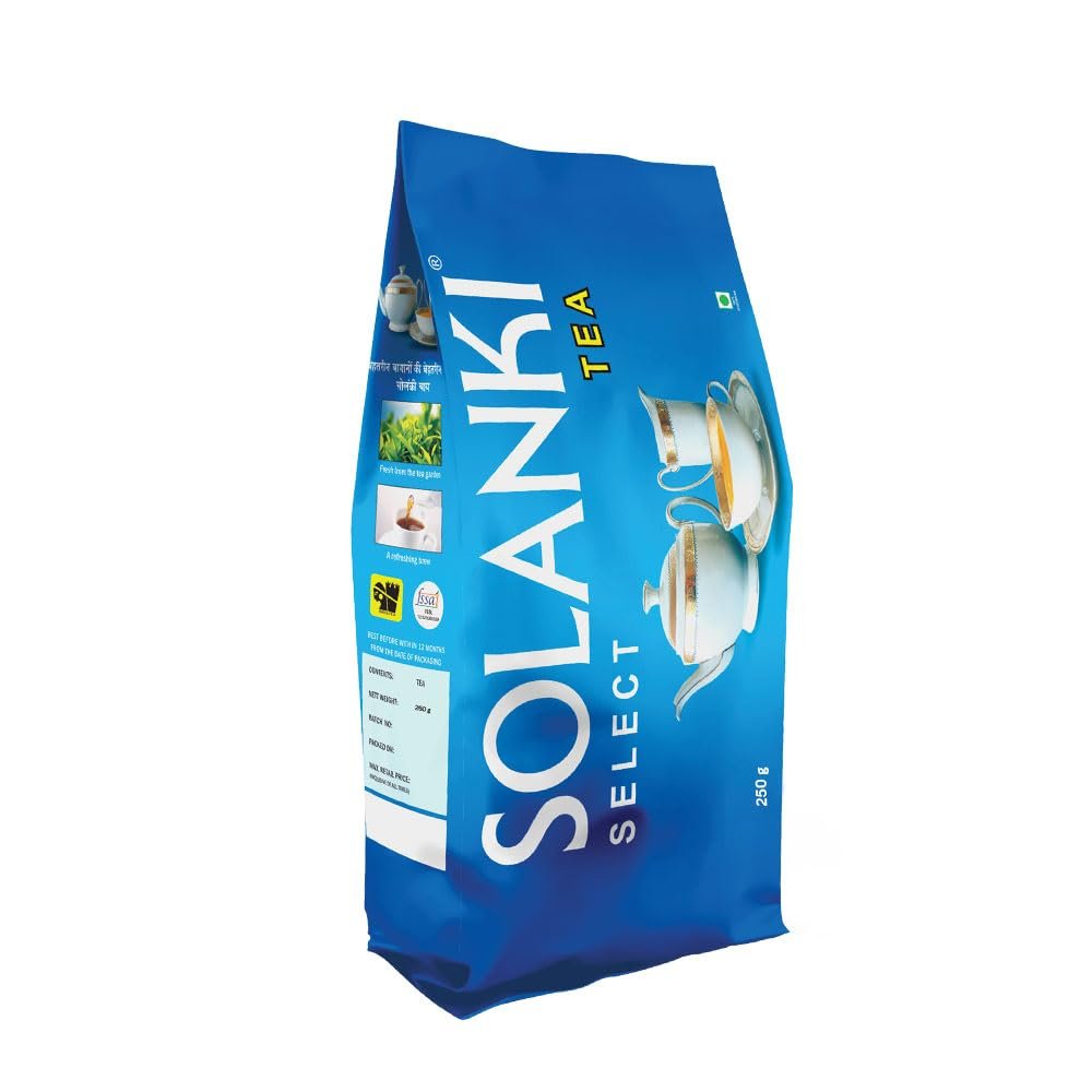 Solanki Select Tea -250 Grams Pack | Assam Tea Leaves | Chai Patti | Milk Tea | Tea 250 Grams | Tea| Single Origin Tea, Vacuum Packed, Fresh | Assam Tea | Black tea leaves | Tea powder