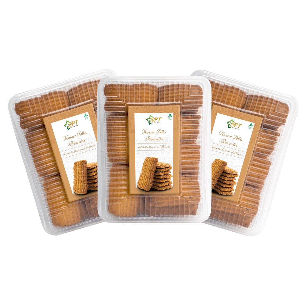 SPT Kesar Atta Biscuits | 1.2Kg | Authentic Biscuits By Shree Parswa Traders | Oats, Ghee, Choco, Coconut Powder, Almonds, Pistachios | Traditional Kesar Atta Biscuits