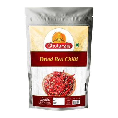 Ghotaram Andhra Red Chilli | Dry Lal Mirch/Red Chillie/Spicey Hot Whole Red Chili | Tikha Lal | Teja Mircha | Sabut Lal MIRCHI/Mirch | Sun Cooked Handpicked Laal Mirch-480Gx1Pk