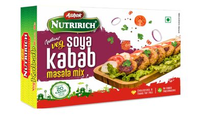 ASHOK NUTRIRICH Veg. Instant Soya Kabab Masala Mix. 200g | Ready to Cook | Cholesterol & Trans Fat Free | No Added Preservative (Veg.Soya Kabab 200g Pack of 1)