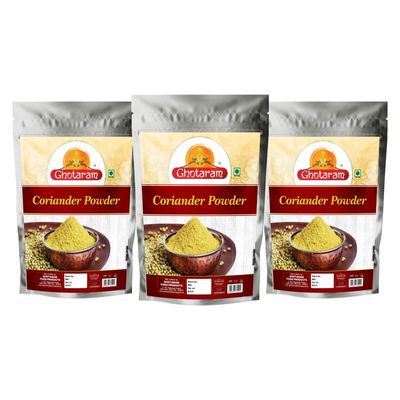 Ghotaram Ashok Nagar Famous Coriander Powder, Dhania Powder, Corriander Powder/Dry cilantro Seed Powder | Dhaniya Powder | Coriander Seeds Powder Natural And Fresh-150Gx3Pk